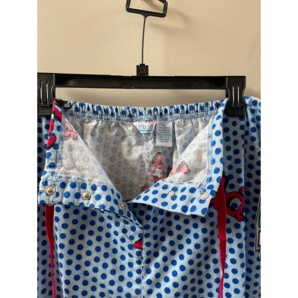 Mudd Pajama Set Girls XL Blue Polka Dot NWT Y2K Graphic 2pc Sleepwear